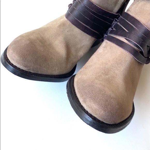 Diba Taupe & Brown Skyler Suede Booties, Size 6 - Picture 7 of 13
